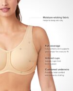 Wacoal Women's Simone Sport Unlined Full Coverage Underwire Sports Bra, 855170 - Image 3