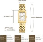 HOLSTOUR Watches for Women Vintage Bracelet Roman Dial Rectangular Case Gold Watch Waterproof with Tools - Image 4