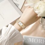 HOLSTOUR Watches for Women Vintage Bracelet Roman Dial Rectangular Case Gold Watch Waterproof with Tools - Image 5