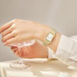 HOLSTOUR Watches for Women Vintage Bracelet Roman Dial Rectangular Case Gold Watch Waterproof with Tools - Image 6