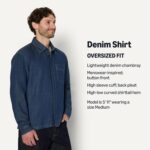 Amazon Essentials Men's Modern Oversized-Fit Denim Button-Down Shirt - Image 4