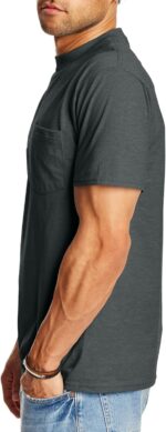 Hanes Men's Beefy-t Pocket, Heavyweight Cotton Pocket Tee for Men, Full-Cut T-Shirt, 1 Or 2 Pack - Image 3
