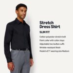 Amazon Essentials Men's Slim Fit Long Sleeve Wrinkle Resistant Stretch Dress Shirt - Image 4