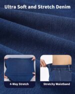 Women's Straight Leg Jeans Stretch Sweatpant Jeans Pull on High Waisted Comfort Soft Denim Pants - Image 4