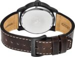 Citizen Men's Eco-Drive Weekender Garrison Field Watch in Black Ion Plating Stainless Steel with Brown Leather Strap, Navy Dial (Model: BM8478-01L) - Image 8