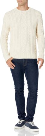 Amazon Essentials Mens Long-Sleeve 100% Cotton Fisherman Cable Crewneck Sweater - Image 6