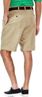 Haggar Men's Cool 18 Classic Fit Pleat Front Expandable Waistband Short (Regular and Big & Tall Sizes) - Image 3