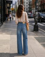 Womens High Waisted Jeans Stretchy Straight Leg Loose Fit Tummy Control Raw Hem Denim Pants Trendy Fashion - Image 5
