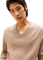 Tommy Hilfiger Men's Cotton Solid V Neck Sweater Lightweight Pullover - Image 2