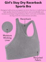 Fruit of the Loom Girls' Stay Dry Racerback Sports Bra - Image 3
