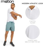 Motion Men's Slim Fit Active Performance and Everyday Super Soft Stretchable Polo Shirt (S-XL) - Image 6