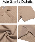 COOFANDY Men's Knit Polo Shirts Short Sleeve Ribbed Knitted Shirt Summer Lightweight Casual Golf Shirts - Image 5