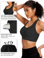 AENLLEY Padded Racerback Sports Bras for Women - Breathable Medium Support for Yoga Gym Workout Fitness - Image 6