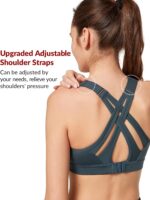 Yvette Sports Bra High Impact Adjustable Criss Cross Back, Full Support for Large Bust No Bounce - Image 3