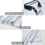 Golf Shirts for Men Dry Fit Short Sleeve Print Performance Moisture Wicking Polo Shirt - Image 4