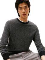 Tommy Hilfiger Men's Herringbone Cotton Cashmere Crewneck Sweater Pullover - Image 2