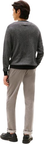 Tommy Hilfiger Men's Herringbone Cotton Cashmere Crewneck Sweater Pullover - Image 4