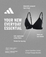 adidas Women's 3 Stripes Active Essentials Cotton Triangle Wrap Bralette - Image 5