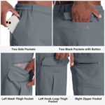 Jessie Kidden Mens Outdoor Casual Expandable Waist Lightweight Water Resistant Quick Dry Fishing Hiking Shorts - Image 3