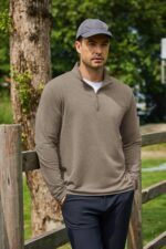 COOFANDY Men's Quarter Zip Pullover Lightweight Mock Neck Sweatshirt Casual Long Sleeve Polo Shirts - Image 5