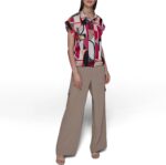 Karl Lagerfeld Women's Short Sleeve Collared Blouse - Image 2