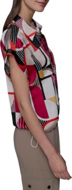 Karl Lagerfeld Women's Short Sleeve Collared Blouse - Image 3