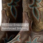 Lante Cowboy Boots for Women - Mid Calf Cowgirl Boots,Chunky Heel Snip Toe Stitched Embroidery Western Boots for Concert Dancing Country Wedding Daily Dating - Image 6