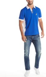 Nautica Men's Short Sleeve Color Block Performance Pique Polo Shirt - Image 2