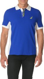 Nautica Men's Short Sleeve Color Block Performance Pique Polo Shirt - Image 7