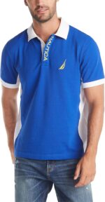 Nautica Men's Short Sleeve Color Block Performance Pique Polo Shirt - Image 8