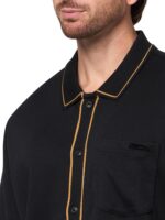 KARL LAGERFELD Men's Woven Short Sleeve Color Contrasting Chest Pocket Shirt - Image 3