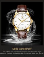 OLEVS Mens Watches, Casual Leather Watches for Men Easy to Read Quartz Number Watch with Date Waterproof Blue/Black/Silver Face Men's Wrist Watches… - Image 5