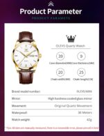 OLEVS Mens Watches, Casual Leather Watches for Men Easy to Read Quartz Number Watch with Date Waterproof Blue/Black/Silver Face Men's Wrist Watches… - Image 7