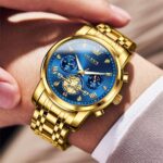 OLEVS Watches for Men Dress Watch Chronograph Luxury Stainless Steel Big Face Men Watches Multi-Function Easy to Read Diamond Roman Numerals Business Wristwatch Reloj para Hombre - Image 4