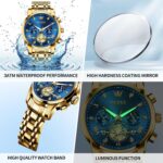 OLEVS Watches for Men Dress Watch Chronograph Luxury Stainless Steel Big Face Men Watches Multi-Function Easy to Read Diamond Roman Numerals Business Wristwatch Reloj para Hombre - Image 5