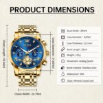 OLEVS Watches for Men Dress Watch Chronograph Luxury Stainless Steel Big Face Men Watches Multi-Function Easy to Read Diamond Roman Numerals Business Wristwatch Reloj para Hombre - Image 6