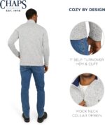 Chaps Men's Regular Fit Long Sleeve Midweight Quarter Zip Fleece Pullover Sweater (S-XXL) - Image 4