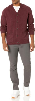 Amazon Essentials Men's Lambs Wool V-Neck Cardigan Sweater with Pockets (Previously Goodthreads) - Image 4
