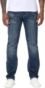 MZNBURAM Men's Stretch Regular Fit Straight-Leg Cotton Fashion Comfort Flex Waist Denim Pants Jeans - Image 3