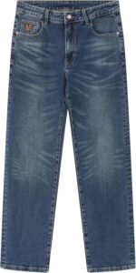 MZNBURAM Men's Stretch Relaxed Fit Straight-Leg Cotton Fashion Comfort Flex Waist Denim Pants Jeans - Image 5
