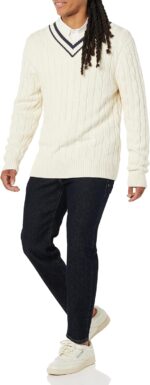 Amazon Essentials Mens Cable Knit V-Neck Sweater - Image 3