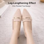 MUSSHOE Loafers for Women Pointed Toe: Dressy Gold Bit Flats, Suede BusinessCasual Slip On Shoes for Office Work,Interview & Teacher - Image 4