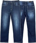 Southpole Mens Mid Rise Stretchable Straight Relaxed Fit Cross Hatch Denim Pants - Image 3