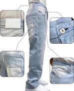 Southpole Mens Mid Rise Stretchable Straight Relaxed Fit Cross Hatch Denim Pants - Image 4