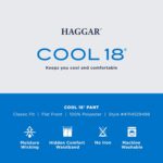 Haggar Men's Cool 18 Classic Fit Flat Front Hidden Expandable Waistband Casual Pant - Image 5