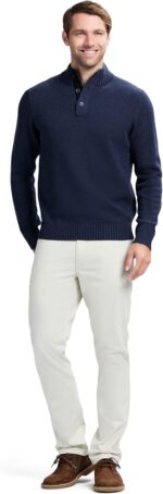 Izod Men's Button Mock Sweater - Image 3