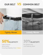 CHAOREN Mens Stretch Belt - 1 3/8" Elastic Braided Golf Belt for Men - Stretchy Web Fit Summer Casual Jeans - Image 6