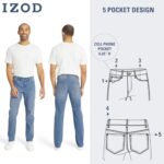 Izod Men's 5 Pocket Straight Fit Stretch Waist Denim Jeans - Image 2