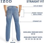 Izod Men's 5 Pocket Straight Fit Stretch Waist Denim Jeans - Image 6