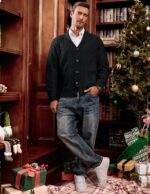 JMIERR Men's Casual Wool Blend Cardigan Sweaters Long Sleeve Shawl Collar Buttons Down Cable Knit Sweater - Image 4